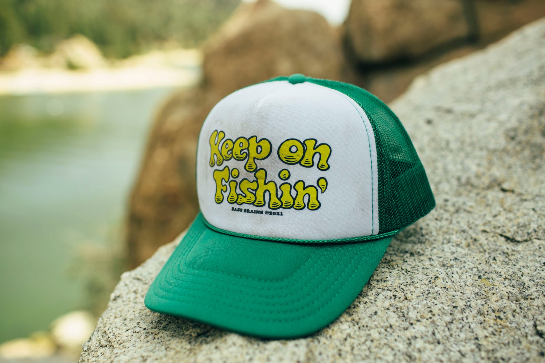 Keep On Fishin' Trucker Hat | Kelley Green/White