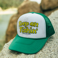 Keep On Fishin' Trucker Hat | Kelley Green/White