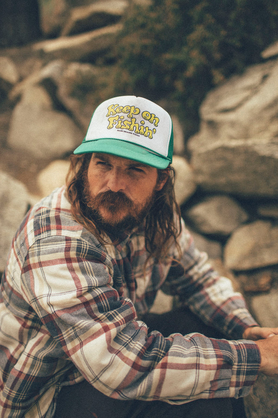 Keep On Fishin' Trucker Hat | Kelley Green/White