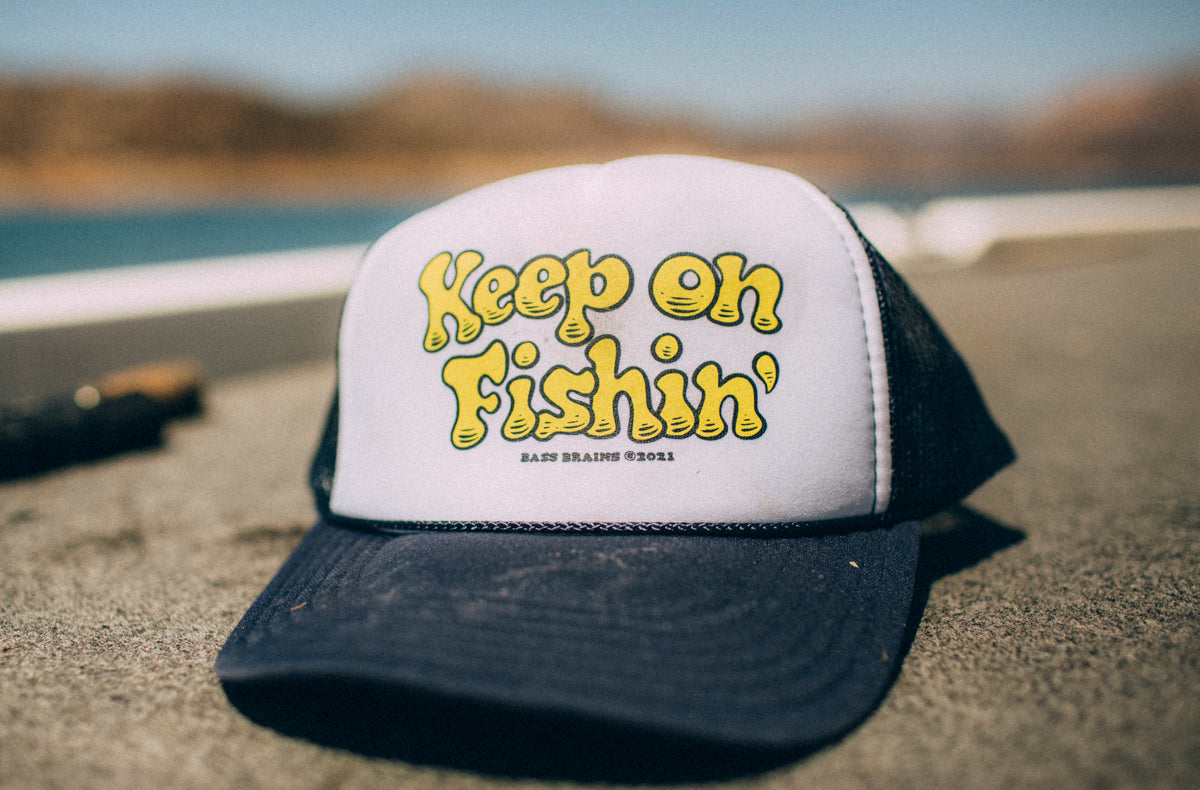 Keep On Fishin' Trucker Hat | Navy/White