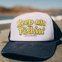 Keep On Fishin' Trucker Hat | Navy/White